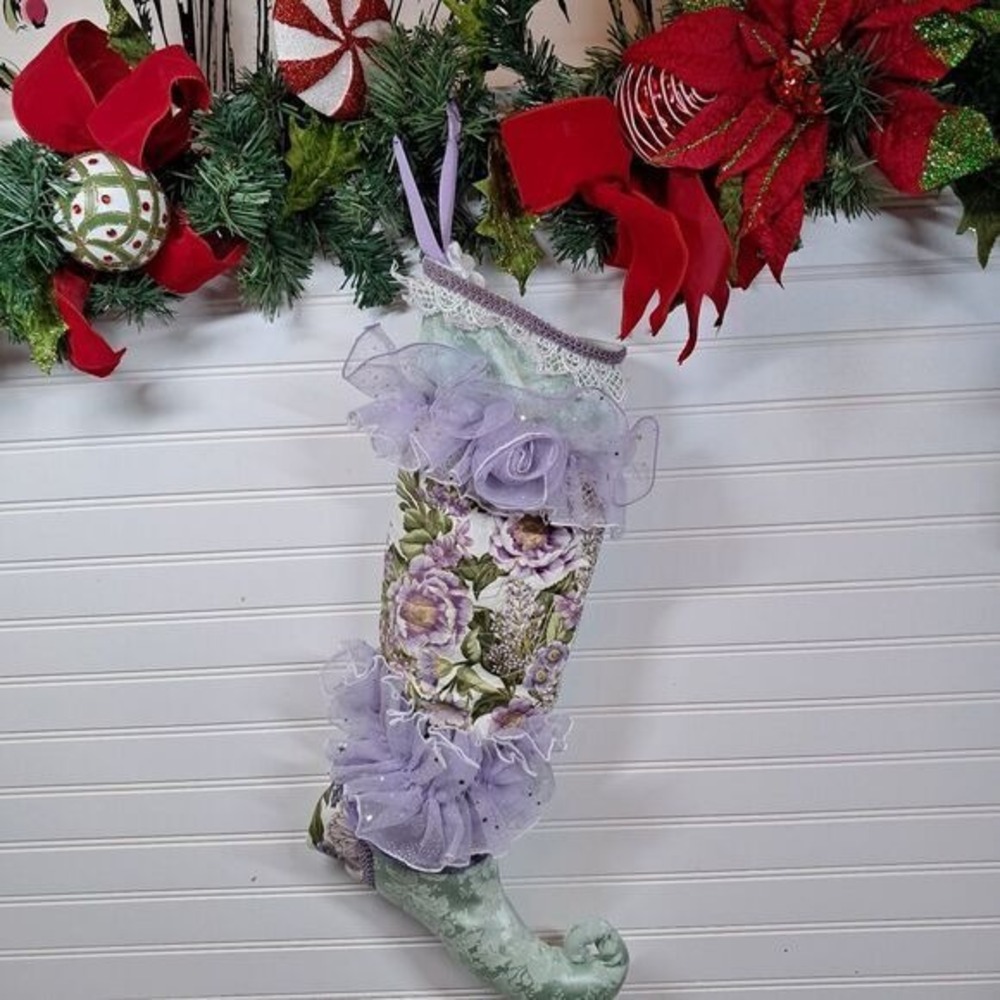 CHRISTMAS HOLIDAY STOCKING‎ CURLY TOE 20X12 LUXE LUXURIOUS